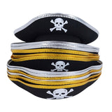 HULIANFU Print Skull Children / Adult Pirate Hat Cosplay Costume Cap Halloween Masquerade Party Performance Pirate Captain Hat Props