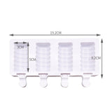 HULIANFU Silicone Ice Cream Mold DIY Homemade Popsicle Moulds Freezer 4 Cell Small Size Ice Cube Tray Popsicle Barrel Makers Baking Tools