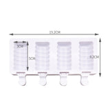 HULIANFU Silicone Ice Cream Mold DIY Homemade Popsicle Moulds Freezer 4 Cell Small Size Ice Cube Tray Popsicle Barrel Makers Baking Tools