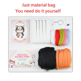 HULIANFU LMDZ Fashion Lovely Wool Felting Fabric Materials Handcraft Needle Felting Kit Doll Twelve zodiac for Needle Material Bag Pack