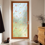 HULIANFU Privacy Window Film Opaque Non-Adhesive Bird Decals Decorative Glass Covering Static Cling Tint Frosted Window Stickers for Home