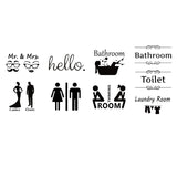 HULIANFU WC Toilet Entrance Sign Door Stickers For Public Place Home Decoration Creative Pattern Wall Decals Diy Funny Vinyl Mural Art