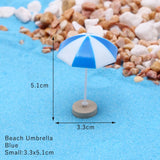 HULIANFU Ocean Beach Style Miniatures Artificial Sunshade Umbella Chair Anchor Micro Landscape For Garden Pastoral DIY Accessories Decor