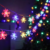 HULIANFU Snowflake LED Light Christmas Decor For Home Hanging Garland Christmas Ornaments Xmas Tree Decor Noel Navidad  New Year