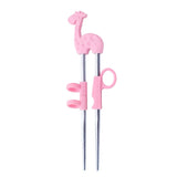 HULIANFU Reusable Stainless Steel Cute Portable Chopsticks For Kids Learning Training Chopsticks Food Sticks Learner Kids Enlightenment