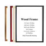 HULIANFU  Wooden Frame A5 A4 A3 Wooden Picture Frame 30x42cm Black White Pink Red Coffee More Color Photo Frame with Mats for Wall Mountin