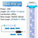 HULIANFU Super Slim LEDs Aquarium Lighting Aquatic Plant Light 18-75CM Extensible Waterproof Clip on Lamp For Fish Tank 90-260V