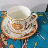 HULIANFU Retro Plate Bone China Dinner Set Nordic Kitchen Ceramic Dessert Charger Plates for Wedding Tableware Trays Decorative Mug Cup