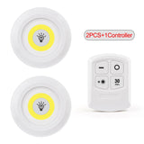 HULIANFU LED Light COB Under Cabinet Light Night Light Wireless Remote Control Dimmable Wardrobe Lamp 3W Super Bright Closet Lighting
