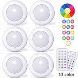 HULIANFU LED Puck Light Remote Control Dimmable Wireless Touch Sensor Battery Operated Portable Kitchen Hallway Closet Cabinet Night Lamp