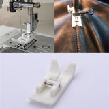 HULIANFU Roller Sewing Presser Foot Straight Stitch Leather Non-Stick Zigzag Teflon Sewing Machine Tool for All Low Shank Snap-On Singer