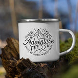 HULIANFU Night Forest Mountain Print Enamel Creative Coffee Tea Water  Milk Cups Camping Mugs Handle Drinkware Vacation Hiking Mug Gifts