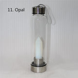 HULIANFU water bottle Drop Shipping Natural Crystal Point Healing Obelisk Wand Elixir Quartz Crystal Water Bottle To wand heals energy st