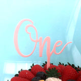 HULIANFU New Wooden One Baby Happy Birthday Cake Toppers Love One Newborn Birthday Cake Topper for Baby Birthday Party Cake Decorations