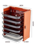 HULIANFU Kitchen Preparation Plate Organizer 6-Layer Cooking Dishes Tray Multi-Functional Wall Mount Racks Kitchen Organizer and Storage