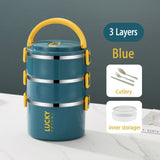 HULIANFU TUUTH Multi-layer Lunch Box for Office Worker Big Capacity Food Grade Stainless Steel Bento Box Food Container School Picnic