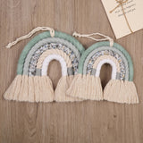 HULIANFU Lines Macrame Rainbow Hanging Ornament DIY Rope Handmade Woven Wall Decor Baby Girls Room Decor Home Nursery Decor