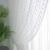 HULIANFU Snowflake White Tulle Curtains For Living Room Bedroom 3D Plush Point Tulle Curtain For Window Custom Panel For Kitchen Drapes