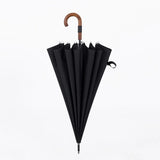 HULIANFU Parachase Big Umbrella Wooden Windproof 16 Ribs Business Japanese Long Handle Umbrella Rain Women Men 120cm Golf Clear Umbrella