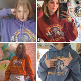 Hulianfu Support Your Local Street Cats Print Women Hoodie Cartoons Crewneck Clothes Vintage Loose Sweatshirt Street Hip Hop Hoody Womens