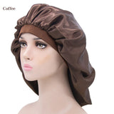 HULIANFU Women Night Sleep Hat Adjust Satin Bonnet Hair Styling Cap Long Hair Care 29 Styles Silk Head Wrap Shower Cap Hair Styling Tools