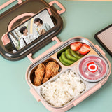 HULIANFU Stainless Steel Lunch Box For Kids Food Storage Insulated Lunch Container Japanese Snack Box Breakfast Bento Box With Soup Cup
