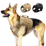 HULIANFU Tactical Dog Harness Pet Military Training Dog Vest German Shepherd Dog Harness Molle Vest For Medium Large Dogs