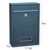 HULIANFU Mailbox Outdoor Wall Mount Security Locking Mailbox Letter Box for Home Garden Decoration Letter Newspaper Magazine Post Box