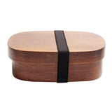 HULIANFU Wooden Lunch Box Picnic  Japanese Bento Box for School Kids Dinnerware Set with Bag&amp;Spoon Fork Chopsticks Round Square Lunch Box