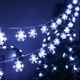 HULIANFU Snowflake LED Light Christmas Decor For Home Hanging Garland Christmas Ornaments Xmas Tree Decor Noel Navidad  New Year