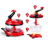 HULIANFU Mixer Food Processor Kitchen Manual Powerful Egg Blender Meat Grinder Vegetable Chopper Shredder Stainless Steel Blade Cutter