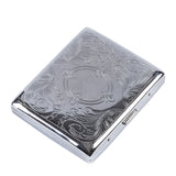 HULIANFU Silver Portable Metal Cigarette Case for Thick Cigarettes Flip Open Traveling Cigarette Container Box Holder Outdoor Smoking1PC