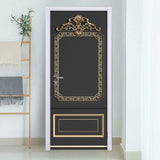HULIANFU 2023 PVC Self-Adhesive Waterproof Door Sticker Modern 3D Abstract Line Mural Wallpaper Living Room Study Home Decor Art Door Poster