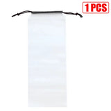 HULIANFU Matte Translucent Plastic Bag Umbrella Storage Bag Reusable Portable Umbrella Drawstring Storage Cover Home Storage Organizer