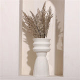 HULIANFU Nordic Ins Creative Ceramics Vase Home Ornaments White Vegetarian Flower Pot Vases Home Decorations Craft Gifts