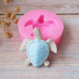 HULIANFU Silicone Fondant Mold Cute lovely Sea Turtle Shape Ocean Theme Fondant Cake Decoration Gum Paste Chocolate Mould Small Size