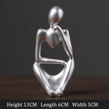HULIANFU Thinker Statue Abstract Figure Sculpture Mini Character Statue Ornaments For Home Desktop Furnishings Home Decor Birthday Gift