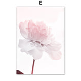 HULIANFU Pink Flower Dahlia Peony Coral Corridor Quotes Wall Art Canvas Painting Nordic Posters And Prints Wall Pictures For Living Room