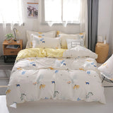 HULIANFU Nordic Duvet Cover Set Leaf Striped Star Bedding Set Single Double Queen King Size240x220 Simple Polyester Quilt Cover Bed Sheet