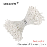HULIANFU 2023 Lucia Crafts 144/420/600/1000pcs /Lot  Flowers Stamen 2mm  DIY Artificial Flowers  Wreath For Wedding Party Home Decor  D0401
