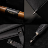 HULIANFU Parachase Big Umbrella Wooden Windproof 16 Ribs Business Japanese Long Handle Umbrella Rain Women Men 120cm Golf Clear Umbrella