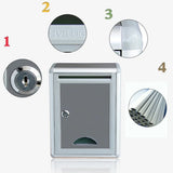 HULIANFU Modern Wall Mounted Lockable Mailbox Outdoor Rainproof Parcel Suggestion Box
