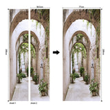 HULIANFU 2023 77x200cm Door Stickers Eco-Friendly 3D Stairway Egyptian Pharaoh Light Shadow Corridor Pattern Home Decor Bedroom Wallpaper