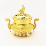 HULIANFU Retro Lotus Incense Burners Dragon Incense Holder Incense Burner Mini Sandalwood Censer Home Office Decor Decoration Craft