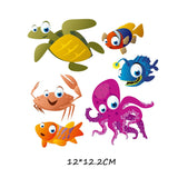 HULIANFU Iron on Cute Animal Patches Set for Clothing DIY T-shirt Applique Vinyl Unicorn Heat Transfer Clothes Stickers Thermal Press T