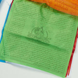 HULIANFU Religious Flags Tibetan Buddhist Supplies Colour Print Prayer Flag Artificial Silk Tibet Lung Ta Banner Scriptures Garden Flags