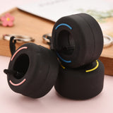 HULIANFU Simulation Cartoon Small Tire Keychain PVC Soft Rubber Key Ring Car Decoration Accessories PVC tire keychain Car pendant