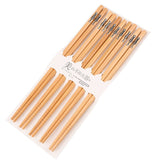 HULIANFU Reusable 5 Pair Set Handmade Bamboo Japanese Style Natural Wood Chopsticks Sushi Food Cat Flower Multi Color Wooden Chop Sticks