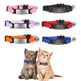 HULIANFU Personalized ID Free Engraving Cat Collar Safety Breakaway Small Dog Cute Nylon Adjustable for Puppy Kittens Necklace
