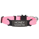 HULIANFU Personalized ID Free Engraving Cat Collar Safety Breakaway Small Dog Cute Nylon Adjustable for Puppy Kittens Necklace